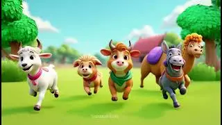 سباق الحيوانات في المزرعه Farm Animal Racing Video for Kids