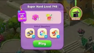 Gardenscapes Level 740 Walkthrough "No Boosters Used"