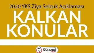 2020 YKS Kaldırılan Konular (12. Sınıf 2. Dönem Konuları)