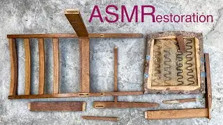 Amazing restoration of an old chair. ASMR video. Watch with sound. Goosebumps.