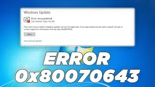 Windows 10 KB5034441 Update Fails To Install - Error 0x80070643