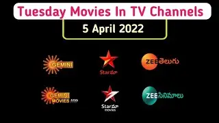 5 April 2022 - Tuesday Movies in TV Channels Telugu | Gemini, Star Maa, Zee Telugu