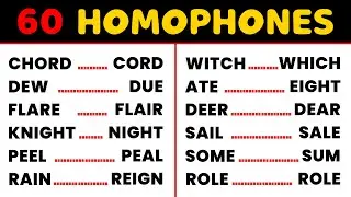 60 Homophone Words In English