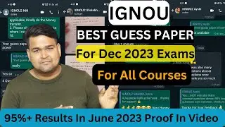 IGNOU Guess Paper For December 2023 Exams | IGNOU Guess Paper 2023 | IGNOU December 2023 Exam |