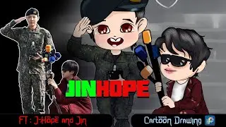 @BTS  J-Hope & Jin Cartoon Drawing | Jinhope Dynamic Fan Art #bts #btsarmy #jhope #jin