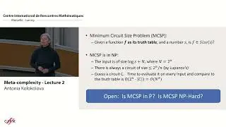 Antonina Kolokolova: Meta-complexity - lecture 2