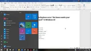 File Explorer error “No items match your search” in Windows 10
