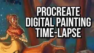 PROCREATE 4K digital painting time-lapse - Wizard in the Woods
