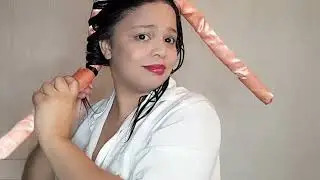 Testando modelador de cachos em cabelo na transição