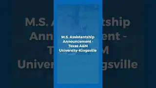MS Assistantship in Texas A & M University #agricultureinusa #texas