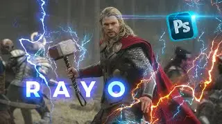 Photoshop Tutorial - Efecto Rayo en Photoshop usando ACCIONES