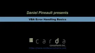 VBA - Error Handling