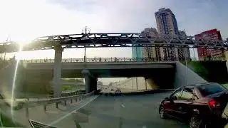 Движение на автомобиле по Тюмени до экопарка "Затюменский, Ставропольской и на Киевскую