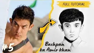 Aamir Khan Portrait Drawing for Beginners (Childhood Photo) | isketchyou | #art #sketch #aamirkhan