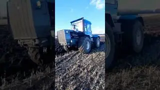 Пахота на тракторе Т150 #пахота #т150 #полевые #мтз