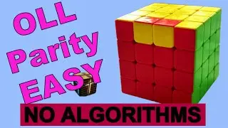 4x4 Rubiks Cube OLL Parity NO ALGORITHMS Fix the Last Layer Flipped Edges EASY Version