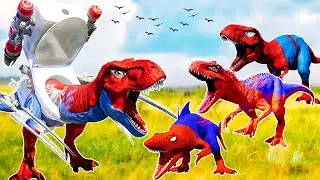 All Dinosaurs Transform into Dinosaur Superheroes |PRO SPIDERMAN TEAM|
