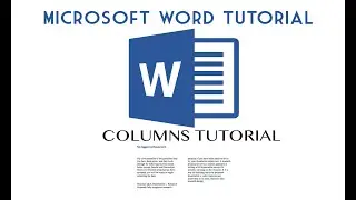 Microsoft Word Tutorial, How to write in multiple Columns in Microsoft Word