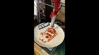 We built a KETCHUP drawing machine 😂 #shorts #engineering #3dprinting #ketchup