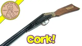 Marx Pop Gun - Vintage Double Barrel Shot Gun Toy, Made In Great Britain - Shoots Corks