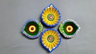 DIY Easy and simple Diya painting| Diya Decoration ideas|Diwali Decoration