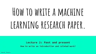 How to write an introduction and related work