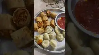 Momos + Spring Roll. 