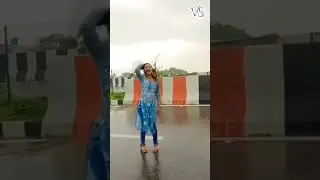 Hot girl dancing in rain || open bath || rain bath || girl bathing in rain 