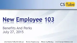 New Employee 103 - Benefits and Perks
