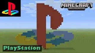 Minecraft: Pixel Art Tutorial and Showcase: PlayStation Logo (Original PlayStation Logo)