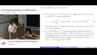 John Nolan: A measure of dependence for stable distributions
