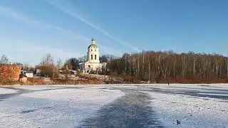 Прогулка по Гребнево и Фрязино. Замерзший пруд, Никольская церковь и не только