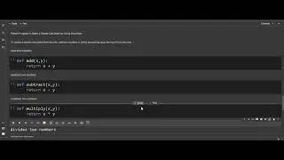 Python Program to Make a Simple Calculator Using Functions which shown in colab.