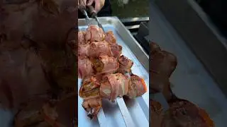 Mushrooms in bacon on charcoal 🔥🔥🔥