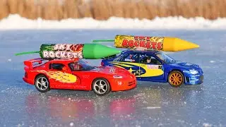 Experiment: XXL Rocket instead of the engine in a car
