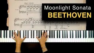 🎹 Moonlight Sonata – Piano Tutorial with Sheet Music & Hand View 🎶