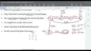 TOC Example 2 - Scenario based question Turing Machine Construction