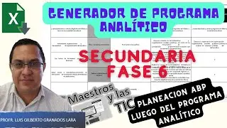 FROM THE SYLLABUS TO SECONDARY SCHOOL PLANNING! EXCEL GENERATOR.