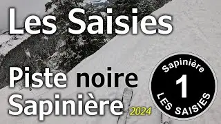 Les Saisies - Ski Alpin - Piste noire "Sapinière" (février 2024) (4K)