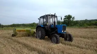 заготовка  тюков соломы трактором мтз + пресс CLAAS MARKANT  2023
