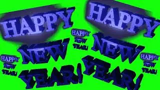 Happy New Year Wave Animation Green Screen 2021