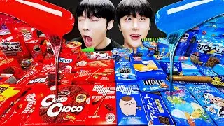 ASMR MUKBANG | 직접 만든 갤럭시 꿀젤리 레드 블루 디저트 아이스크림 먹방 & DESSERT GALAXY HONEY JELLY CANDY