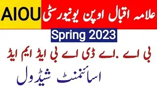 Aiou Assignment Schedule Spring 2023 ADA BA B.ed