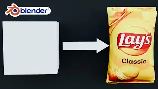 Blender 4.0 - Potato chips packet 3d modelling