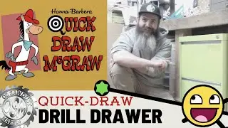 Fast Access Tool Storage - QUICK DRAW Drill Drawer - Double Action Cordless Tool Upcycled Woodshop