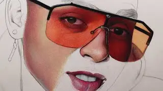 Dibujo de Ozuna con lápices de colores set de 48 Prismacolor Premier