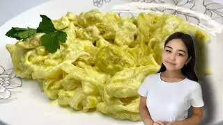 Паста Альфредо | Быстрый ужин  #паста #альфредо #пастаскурицей