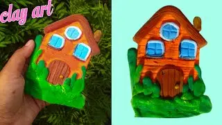 Build a Log House With Clay 🏡| Air Dry Clay Craft Ideas | Clay Art for Beginners |doll house  | DIY😉