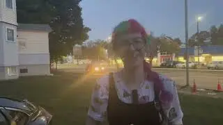 Girl with rainbow hair ballbusting interview!