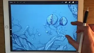 Apple Pencil drawing - How a doodle on iPad Pro turns into a painting, part 1